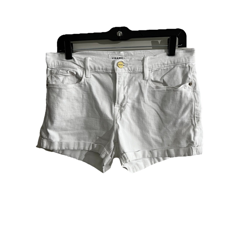 FRAME White Denim Womens Size 28 White Le Cutoff Shorts LCS711